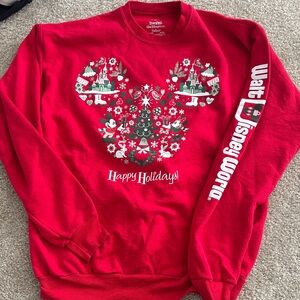 Walt disney world  Red Happy Holidays Sweatshirt